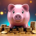 Piggbank on top of gold coins